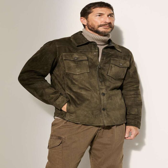 Evan Suede Leather Shirt Jacket